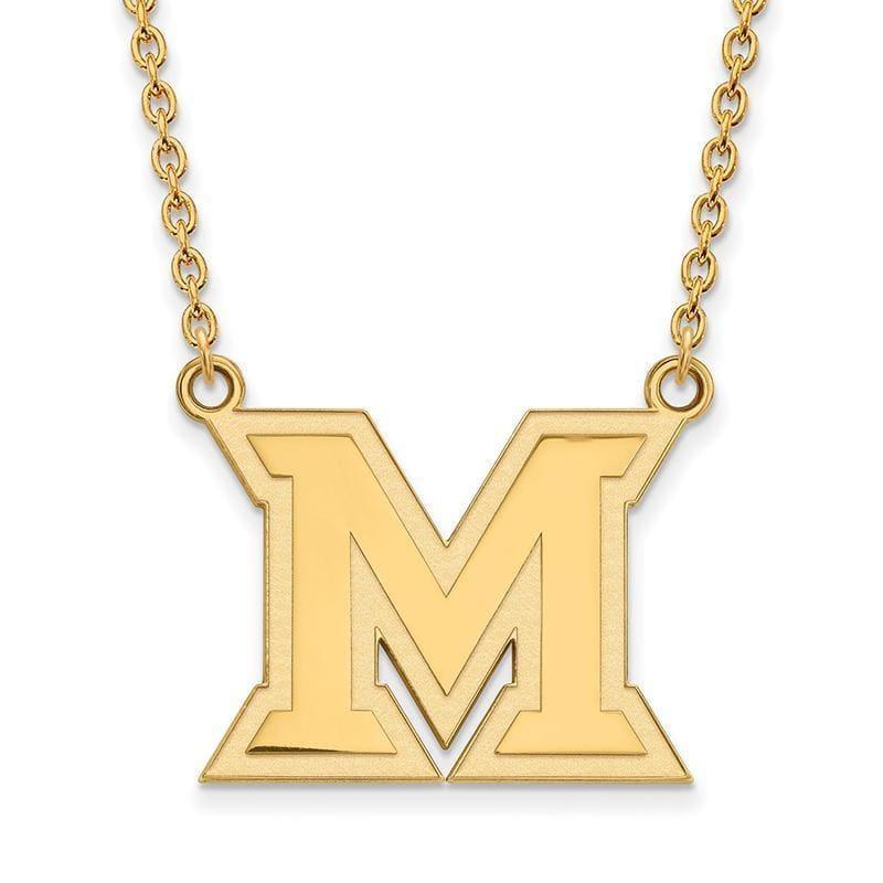 10ky LogoArt Miami University Large Pendant w-Necklace - Seattle Gold Grillz