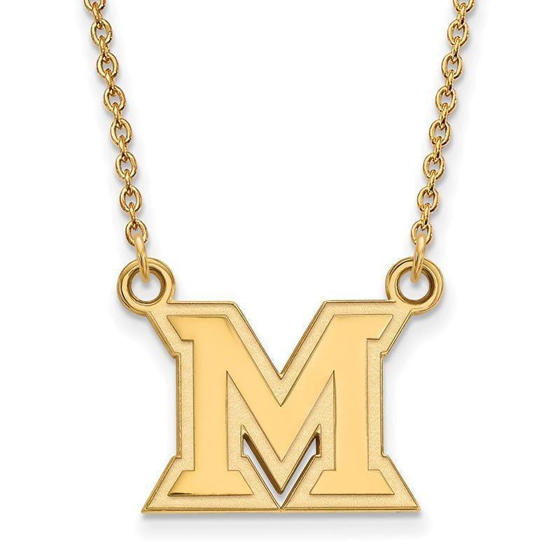10ky LogoArt Miami University Small Pendant w-Necklace - Seattle Gold Grillz