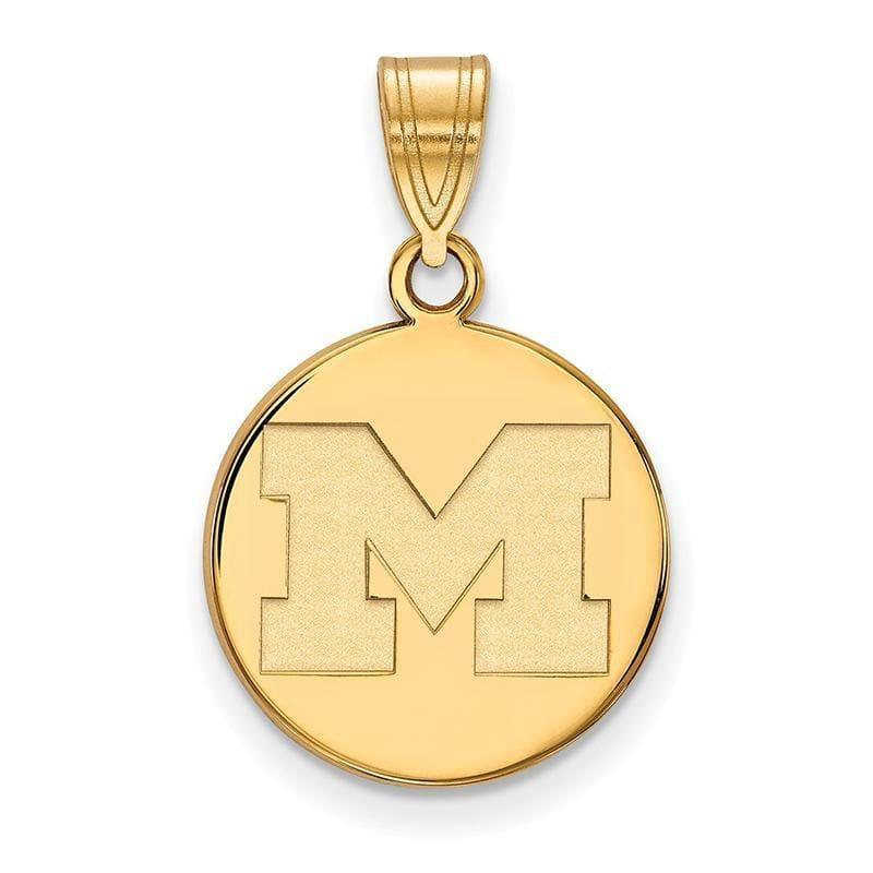 10ky LogoArt Michigan (Univ Of) Medium Disc Pendant - Seattle Gold Grillz