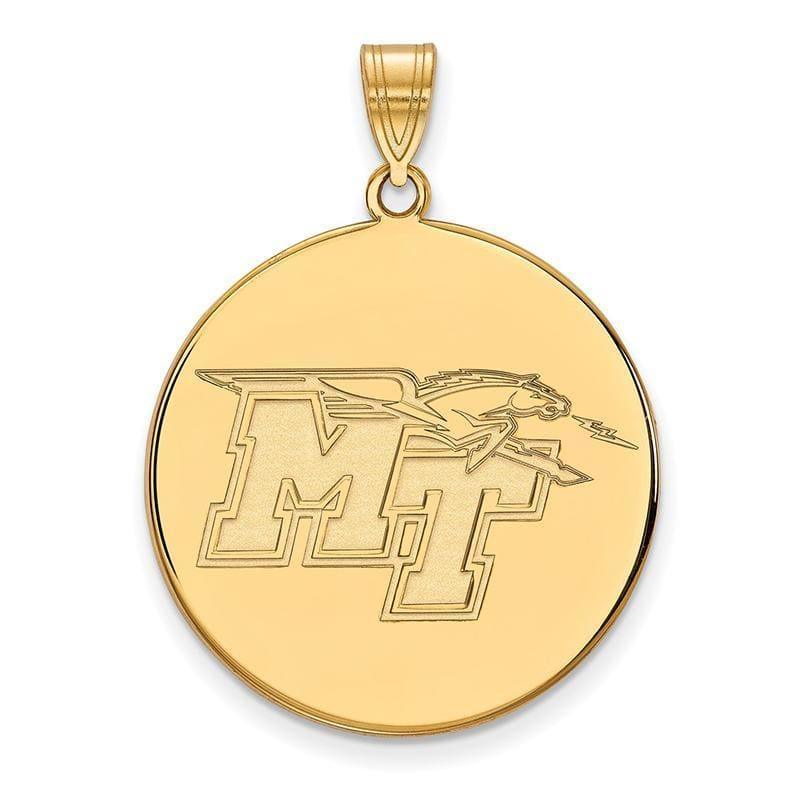10ky LogoArt Middle Tennessee State University XL Disc Pendant - Seattle Gold Grillz