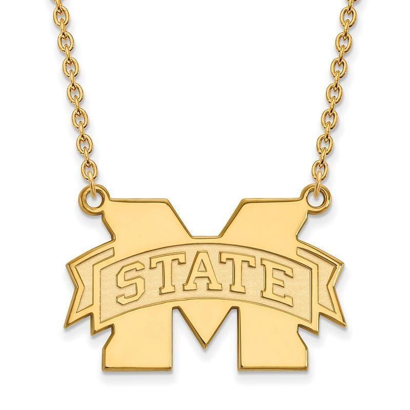 10ky LogoArt Mississippi State University Large Pendant w-Necklace - Seattle Gold Grillz