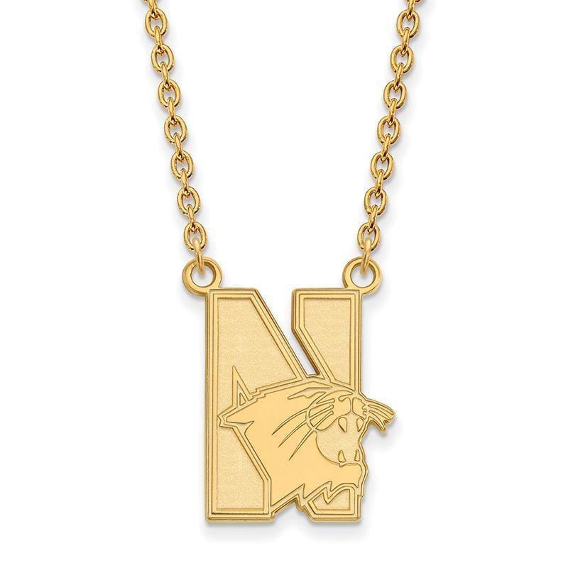 10ky LogoArt Northwestern University Large Pendant w-Necklace - Seattle Gold Grillz