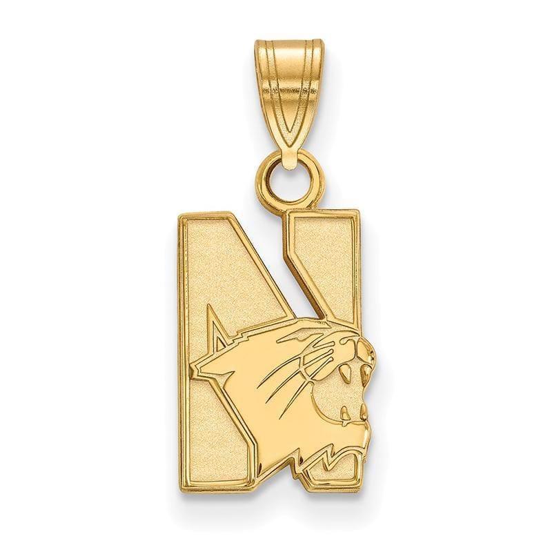 10ky LogoArt Northwestern University Small Pendant - Seattle Gold Grillz