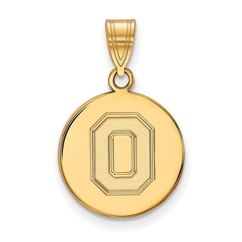 10ky LogoArt Ohio State University Medium Disc Pendant - Seattle Gold Grillz