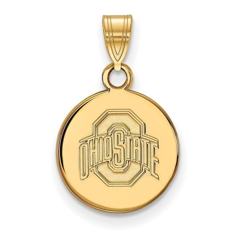 10ky LogoArt Ohio State University Small Disc Pendant - Seattle Gold Grillz