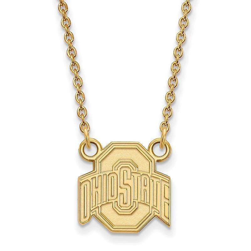 10ky LogoArt Ohio State University Small Pendant w-Necklace - Seattle Gold Grillz