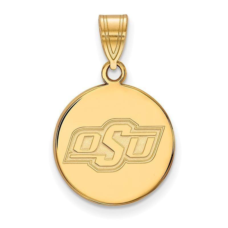 10ky LogoArt Oklahoma State University Medium Disc Pendant - Seattle Gold Grillz