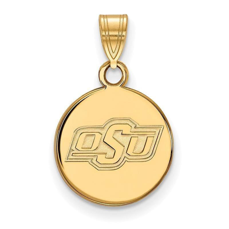 10ky LogoArt Oklahoma State University Small Disc Pendant - Seattle Gold Grillz