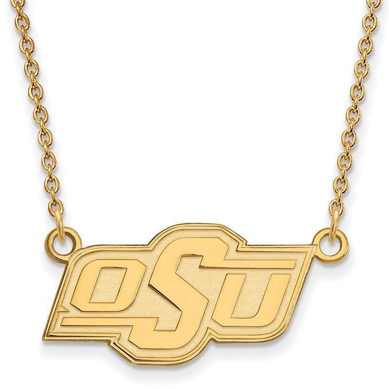 10ky LogoArt Oklahoma State University Small Pendant w-Necklace - Seattle Gold Grillz