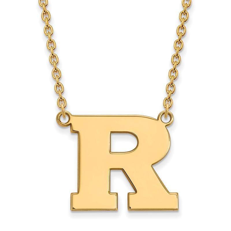 10ky LogoArt Rutgers Large Pendant w-Necklace - Seattle Gold Grillz