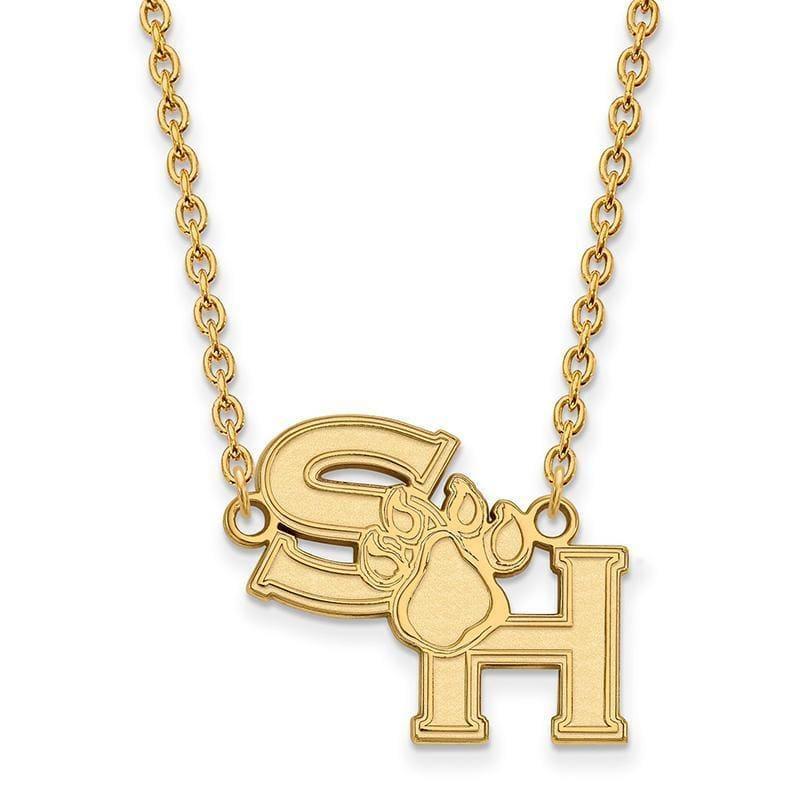 10ky LogoArt Sam Houston State University Large Pendant w-Necklace - Seattle Gold Grillz
