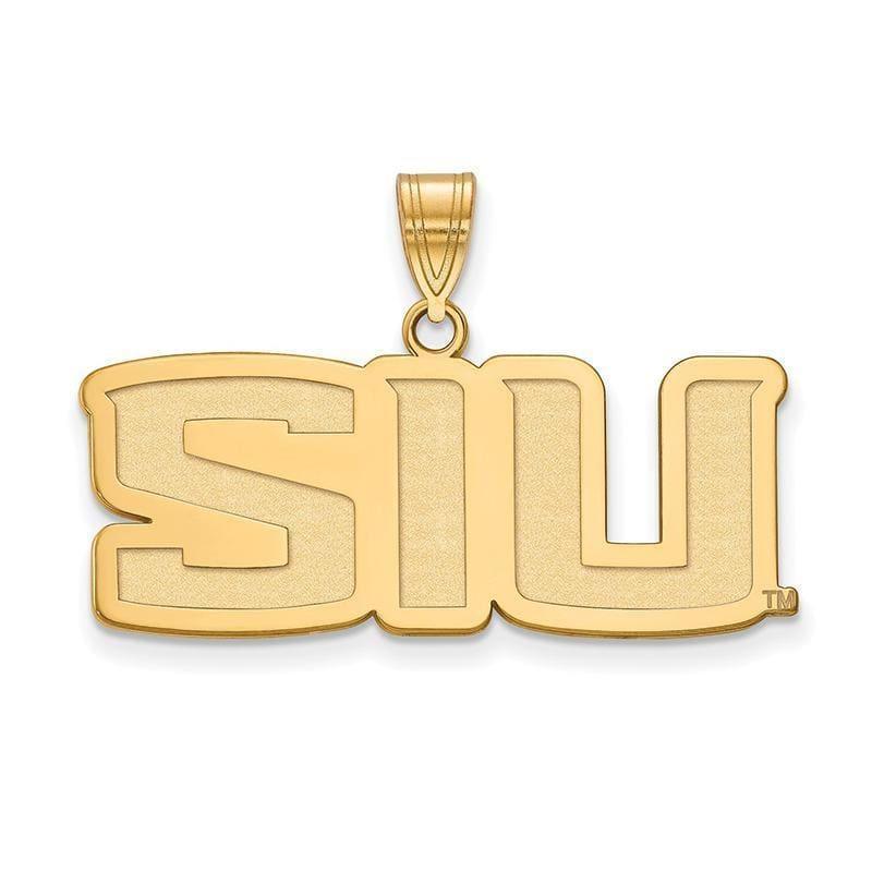 10ky LogoArt Southern Illinois University Medium Pendant - Seattle Gold Grillz