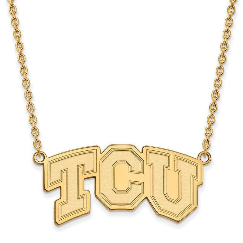 10ky LogoArt Texas Christian University Large Pendant w-Necklace - Seattle Gold Grillz