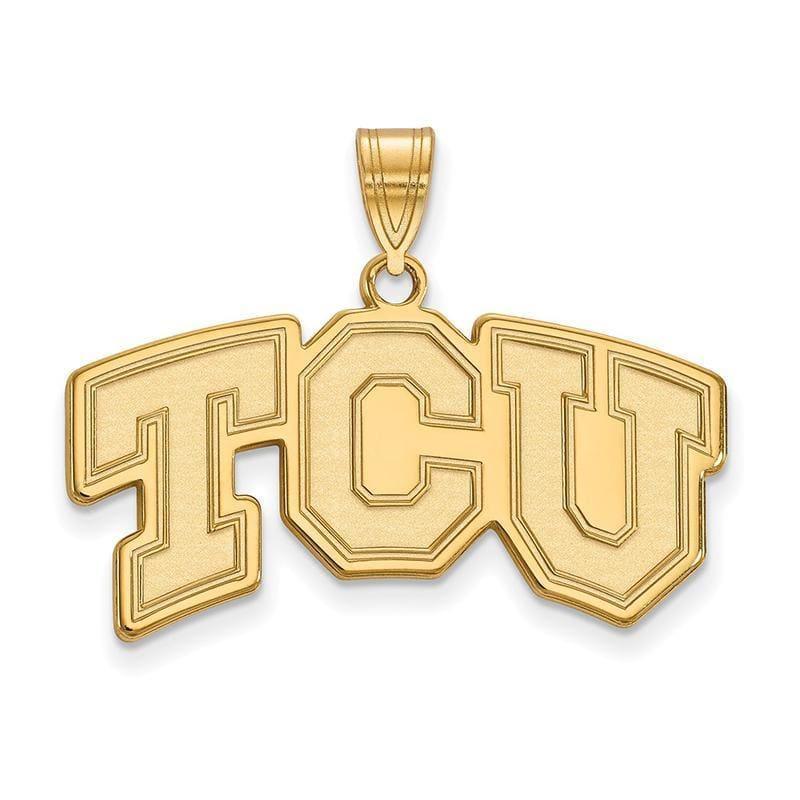 10ky LogoArt Texas Christian University Medium Pendant - Seattle Gold Grillz