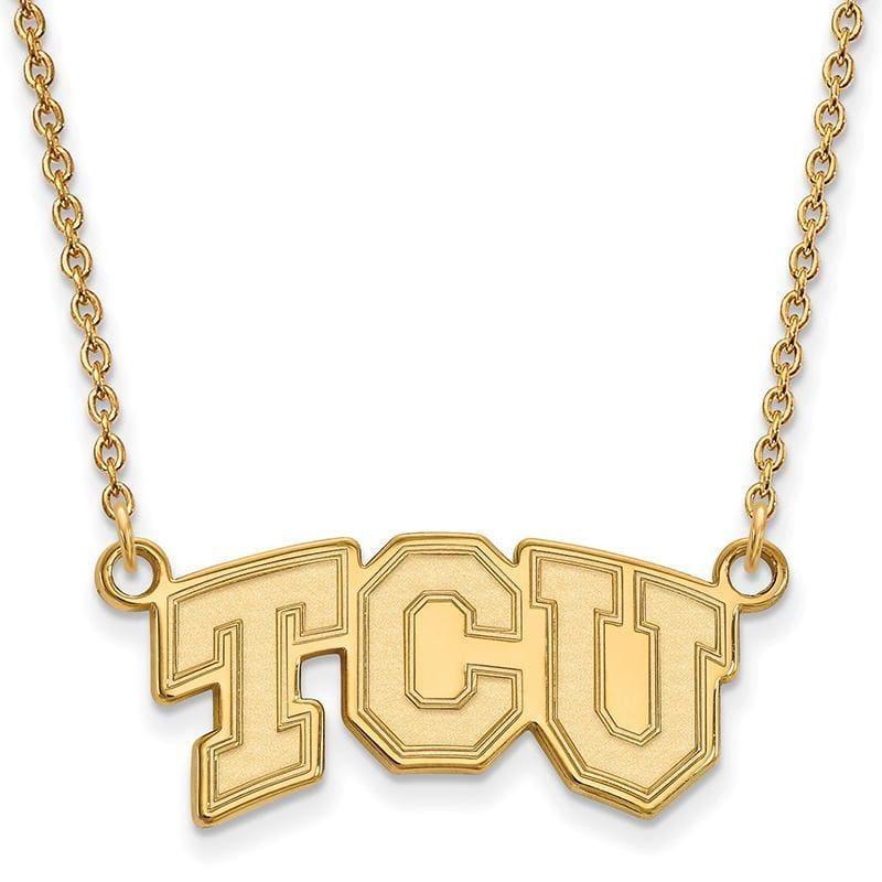 10ky LogoArt Texas Christian University Small Pendant w-Necklace - Seattle Gold Grillz