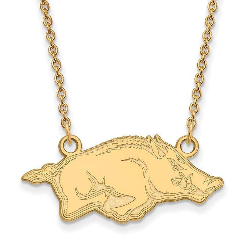 10ky LogoArt University of Arkansas Small Pendant w-Necklace - Seattle Gold Grillz