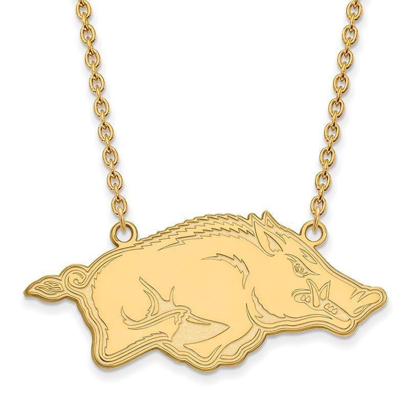 10ky LogoArt University of Arkansas XL Pendant w-Necklace - Seattle Gold Grillz