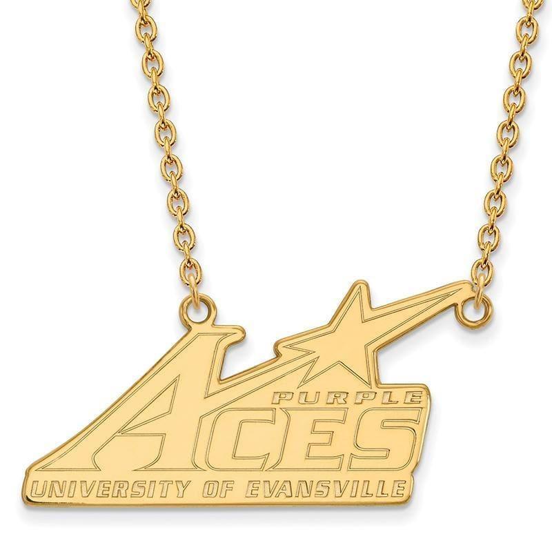 10ky LogoArt University of Evansville Large Pendant w-Necklace - Seattle Gold Grillz