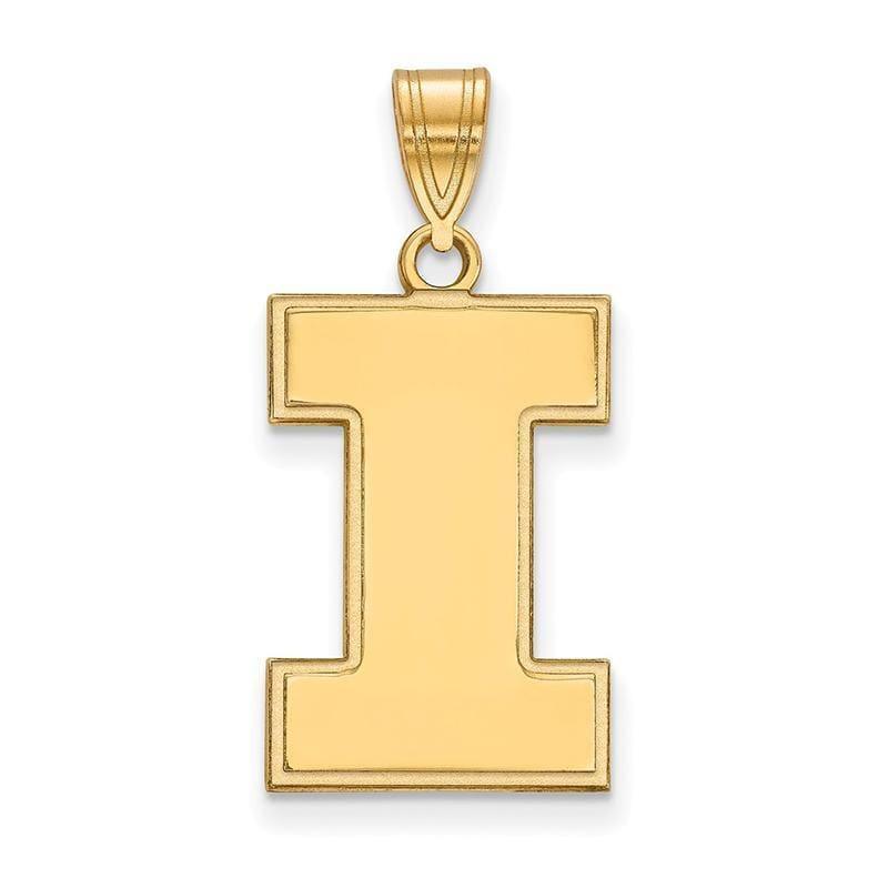 10ky LogoArt University of Illinois Large Pendant - Seattle Gold Grillz