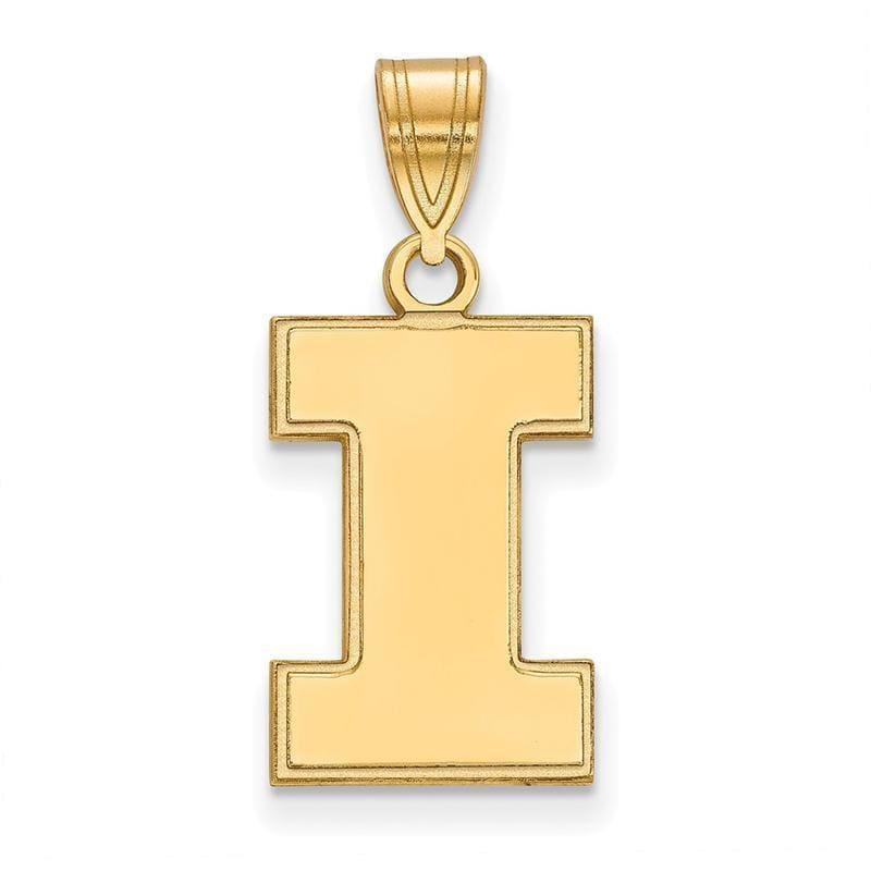 10ky LogoArt University of Illinois Medium Pendant - Seattle Gold Grillz