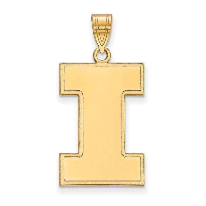 10ky LogoArt University of Illinois XL Pendant - Seattle Gold Grillz