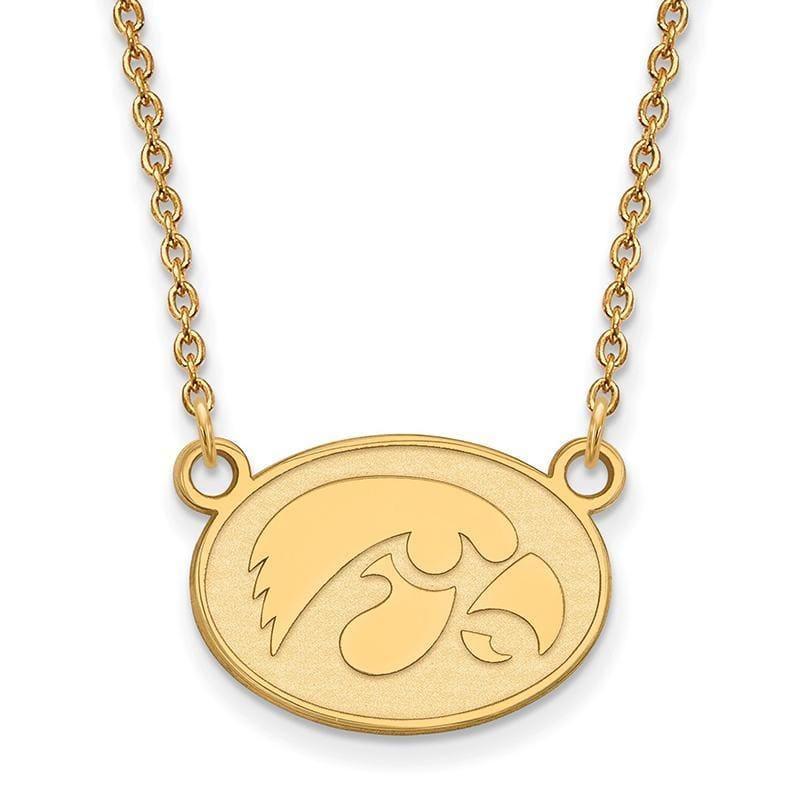 10ky LogoArt University of Iowa Small Pendant w-Necklace - Seattle Gold Grillz