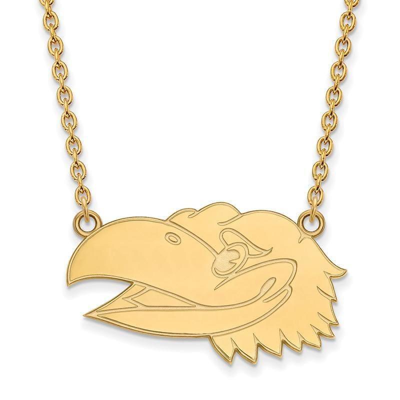 10ky LogoArt University of Kansas Large Pendant w-Necklace - Seattle Gold Grillz