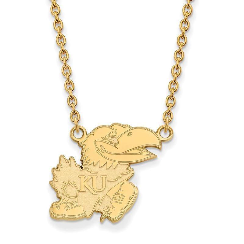 10ky LogoArt University of Kansas Large Pendant w-Necklace - Seattle Gold Grillz