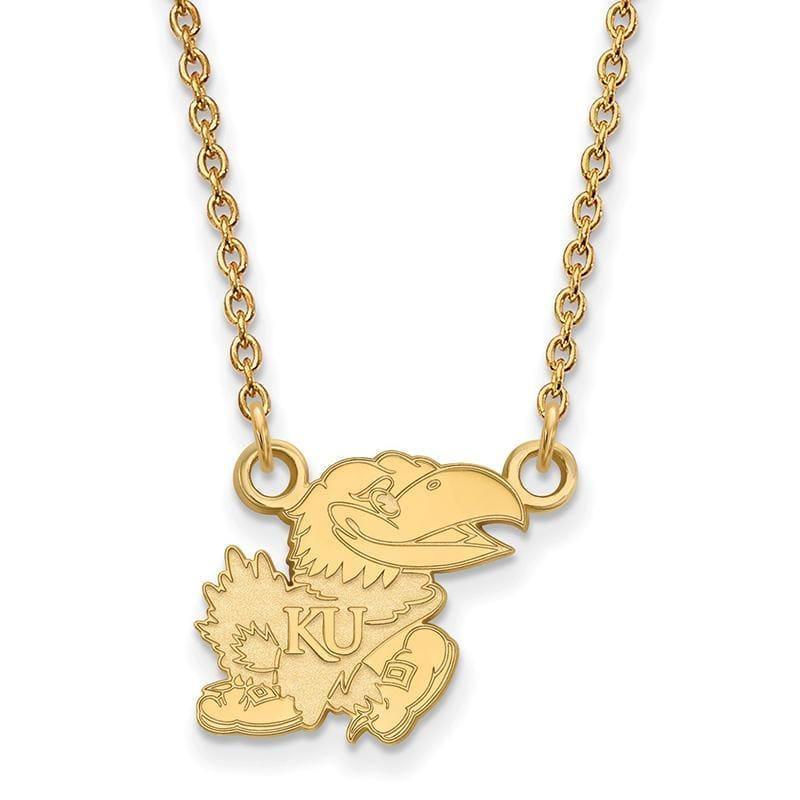 10ky LogoArt University of Kansas Small Pendant w-Necklace - Seattle Gold Grillz