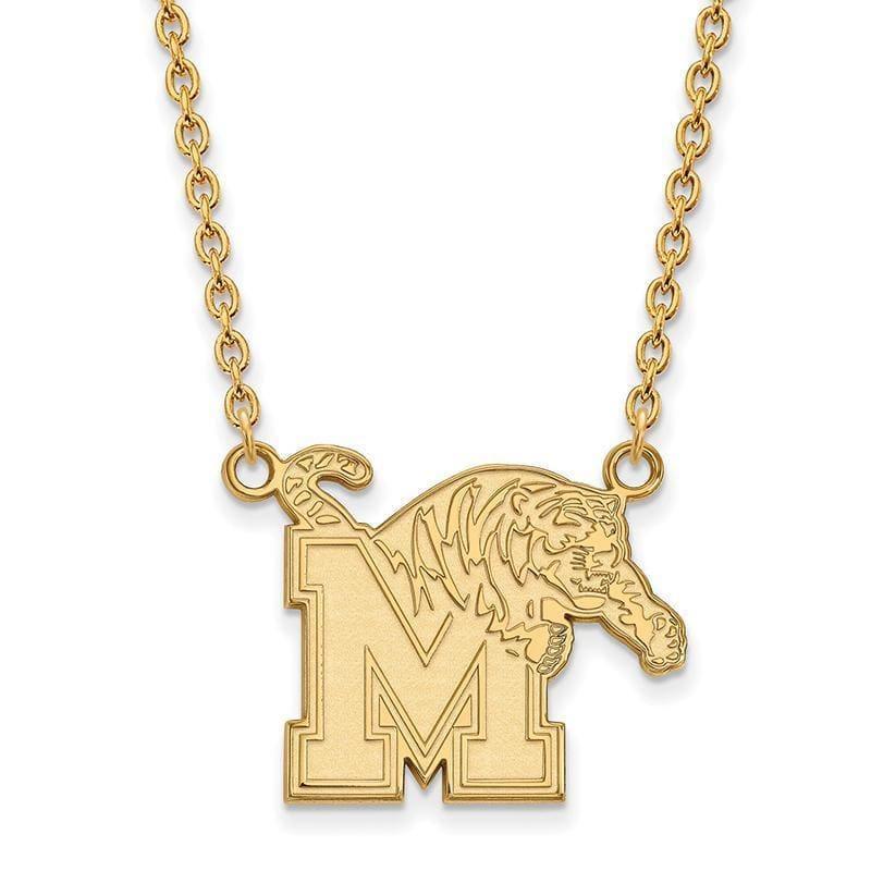 10ky LogoArt University of Memphis Large Pendant w-Necklace - Seattle Gold Grillz
