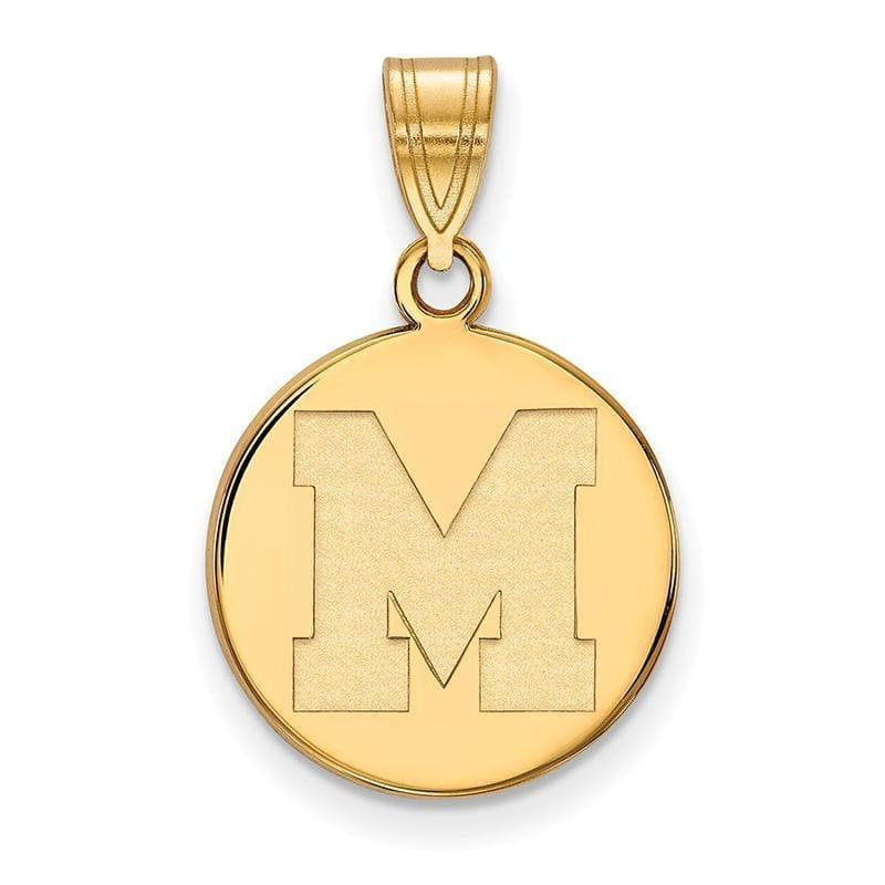 10ky LogoArt University of Memphis Medium Disc Pendant - Seattle Gold Grillz