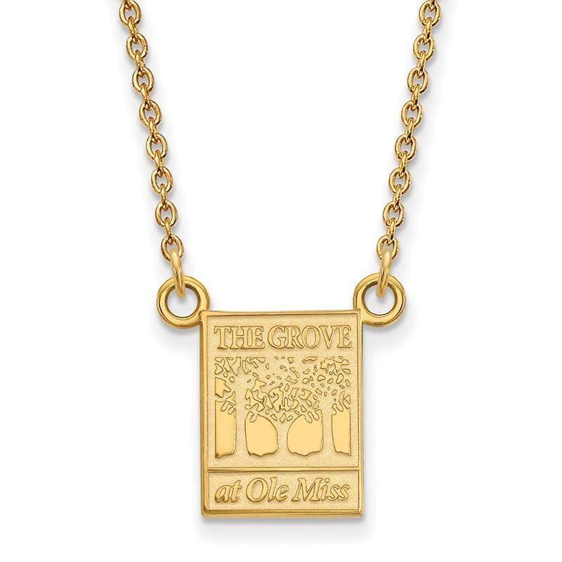 10ky LogoArt University of Mississippi Small Pendant w-Necklace - Seattle Gold Grillz