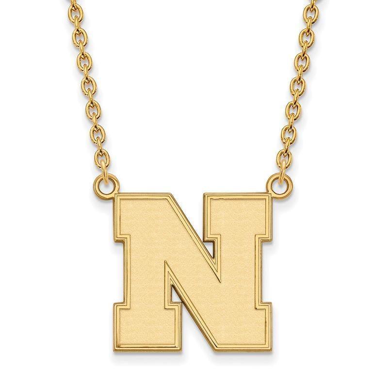 10ky LogoArt University of Nebraska Large Pendant w-Necklace - Seattle Gold Grillz