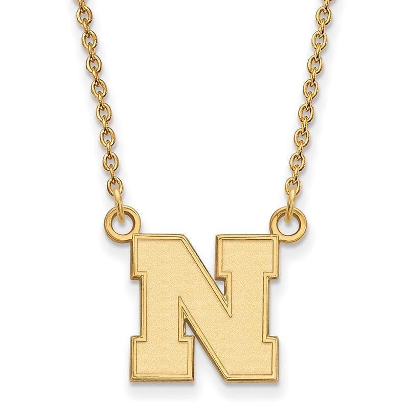 10ky LogoArt University of Nebraska Small Pendant w-Necklace - Seattle Gold Grillz