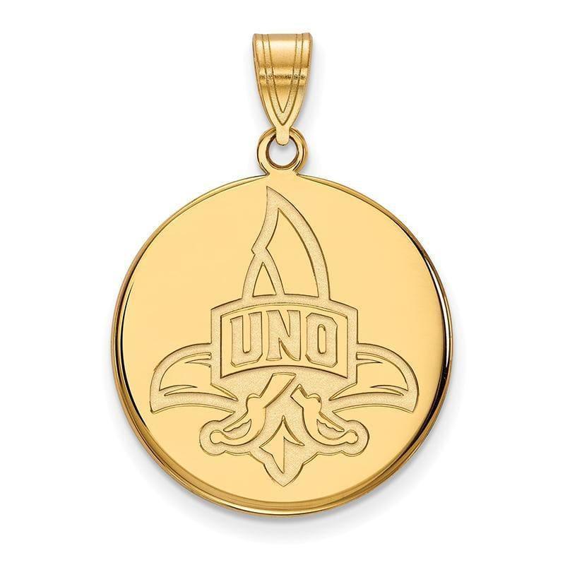 10ky LogoArt University of New Orleans Large Disc Pendant - Seattle Gold Grillz