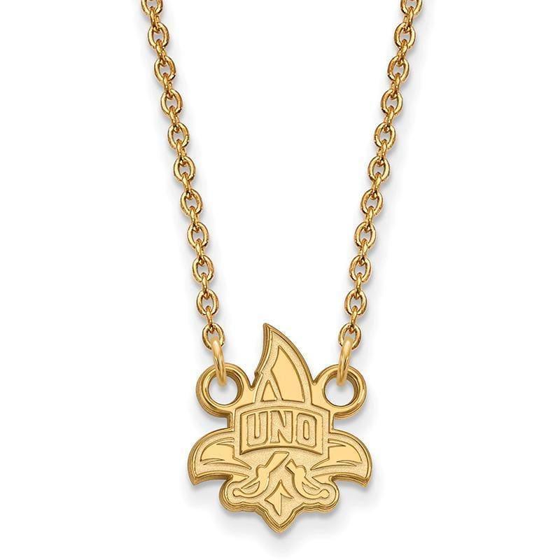 10ky LogoArt University of New Orleans Small Pendant w-Necklace - Seattle Gold Grillz