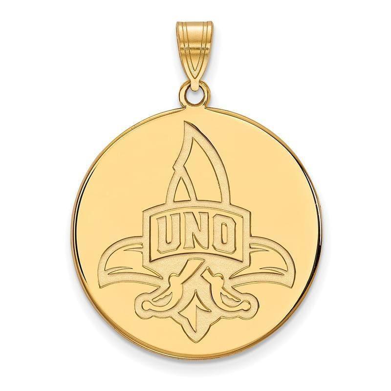 10ky LogoArt University of New Orleans XL Disc Pendant - Seattle Gold Grillz