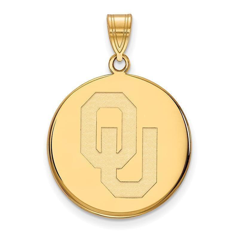 10ky LogoArt University of Oklahoma Large Disc Pendant - Seattle Gold Grillz