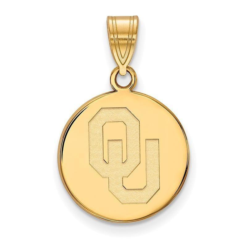 10ky LogoArt University of Oklahoma Medium Disc Pendant - Seattle Gold Grillz