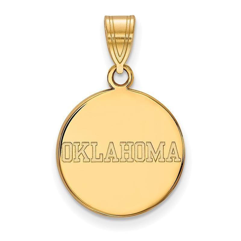 10ky LogoArt University of Oklahoma Medium Disc Pendant - Seattle Gold Grillz