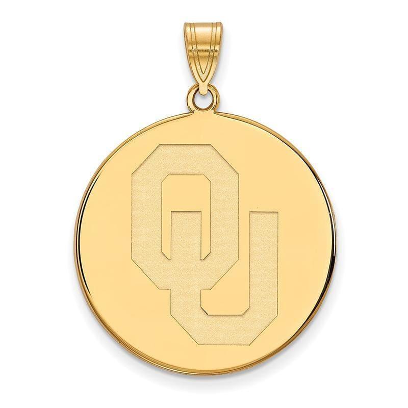 10ky LogoArt University of Oklahoma XL Disc Pendant - Seattle Gold Grillz