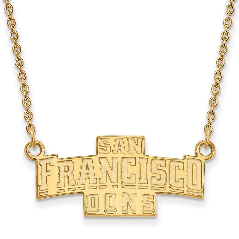 10ky LogoArt University of San Francisco Small Pendant w-Necklace - Seattle Gold Grillz