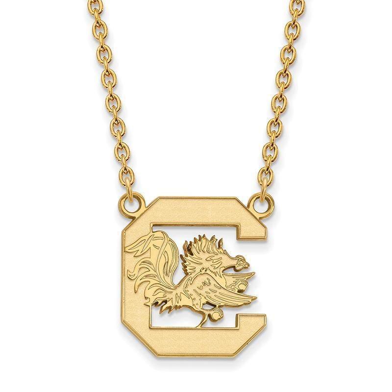 10ky LogoArt University of South Carolina Large Pendant w-Necklace - Seattle Gold Grillz
