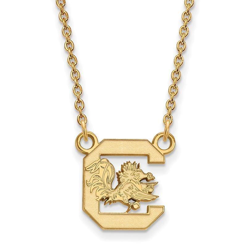 10ky LogoArt University of South Carolina Small Pendant w-Necklace - Seattle Gold Grillz