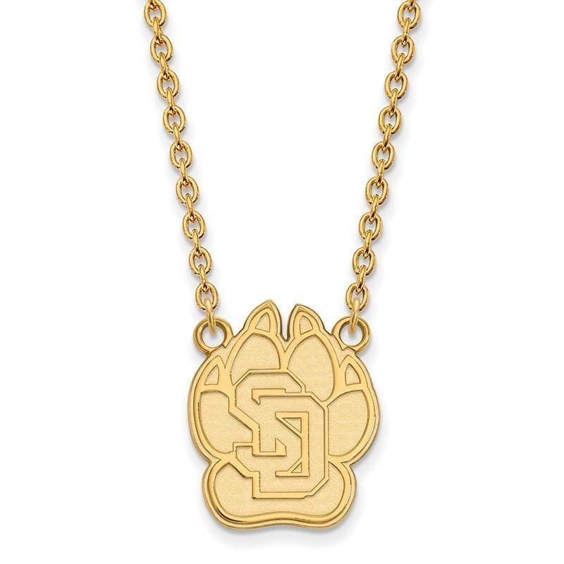 10ky LogoArt University of South Dakota Large Pendant w-Necklace - Seattle Gold Grillz