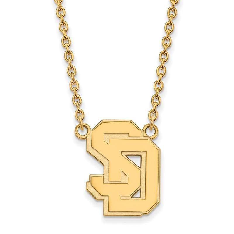 10ky LogoArt University of South Dakota Large Pendant w-Necklace - Seattle Gold Grillz