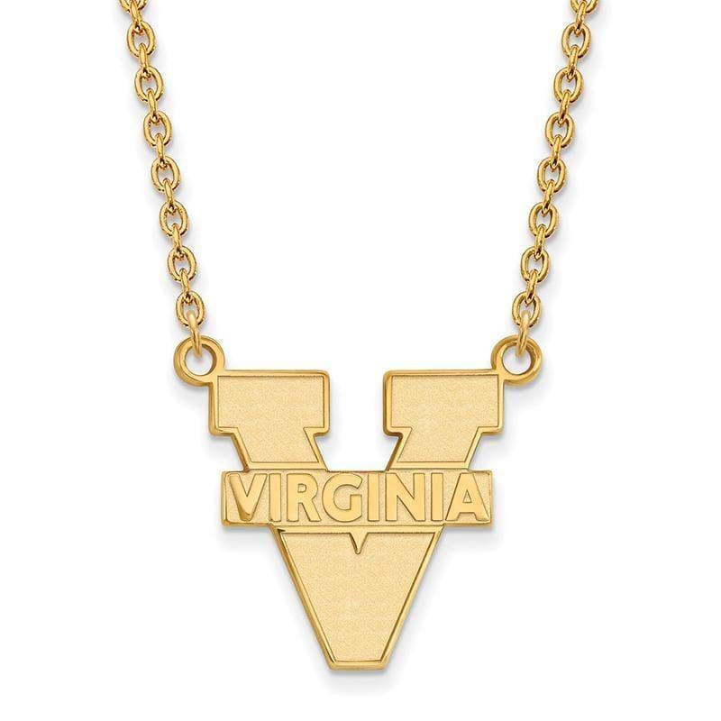 10ky LogoArt University of Virginia Large Pendant w-Necklace - Seattle Gold Grillz