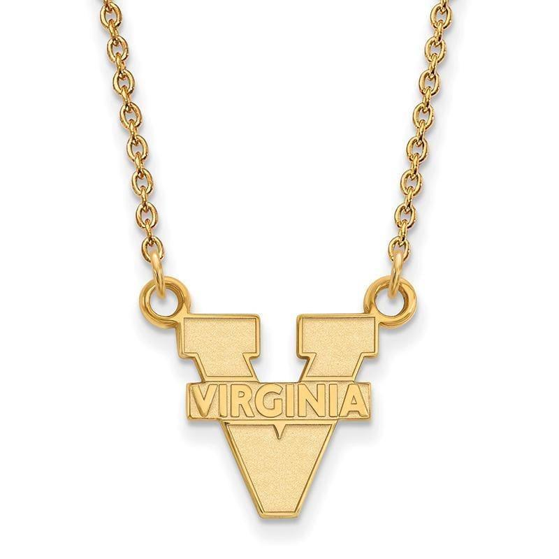 10ky LogoArt University of Virginia Small Pendant w-Necklace - Seattle Gold Grillz