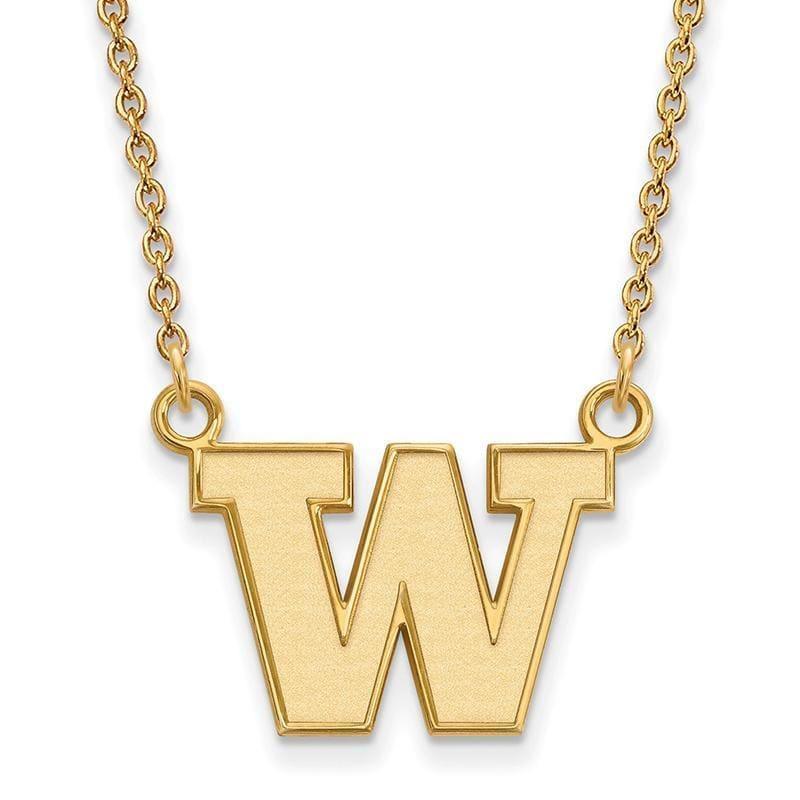 10ky LogoArt University of Washington Small Pendant w-Necklace - Seattle Gold Grillz