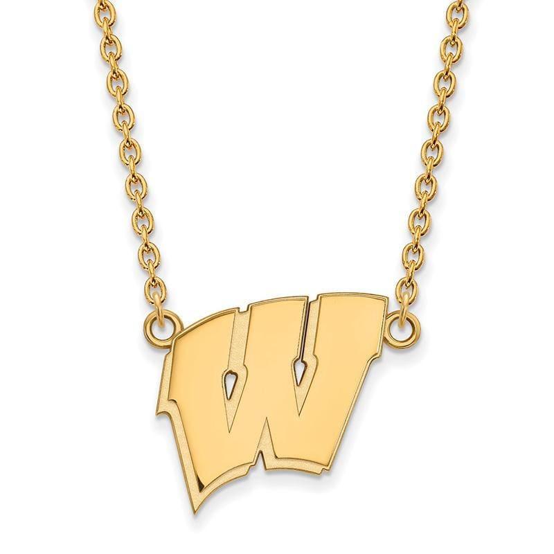 10ky LogoArt University of Wisconsin Large Pendant w-Necklace - Seattle Gold Grillz